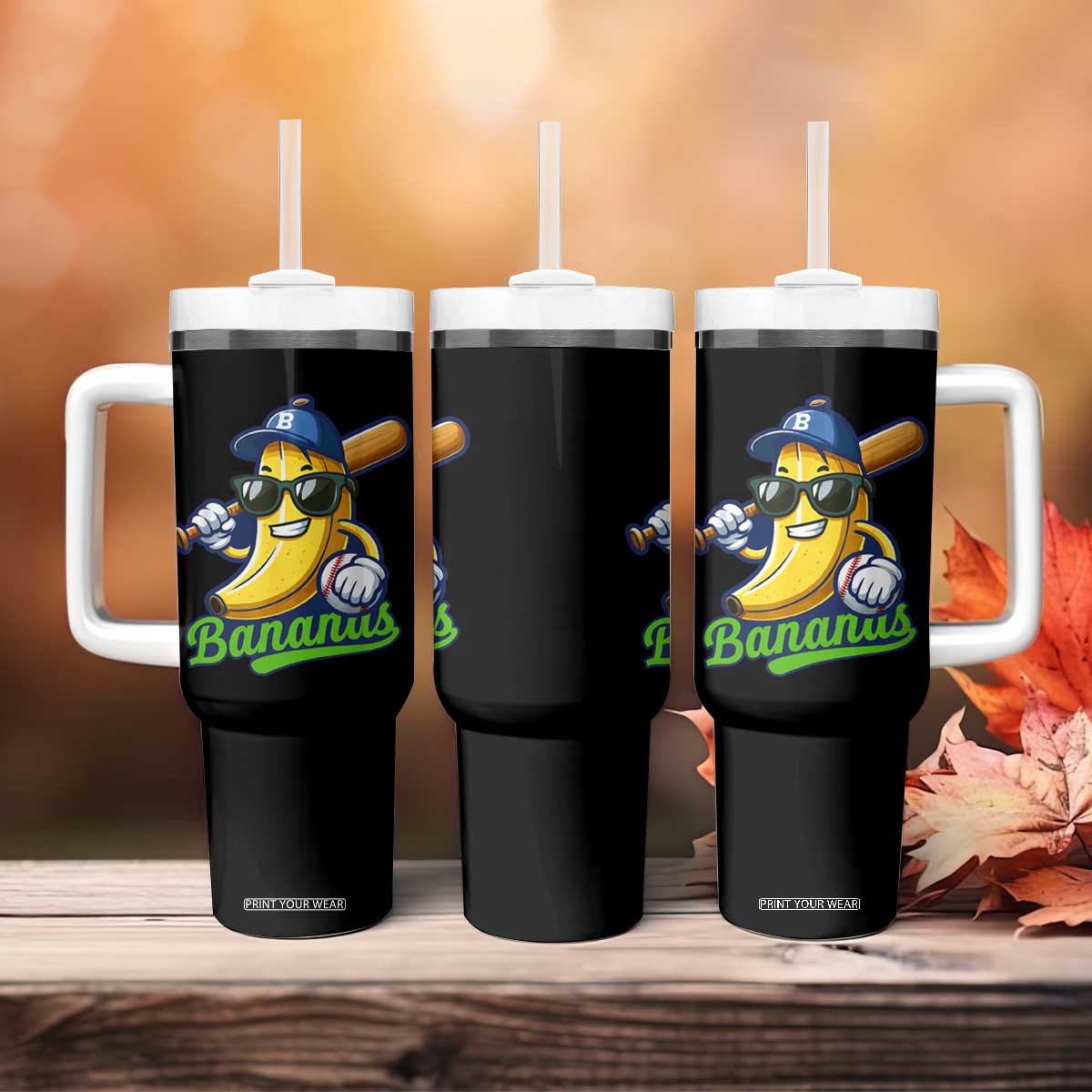 Cute Banana Graphics Tumbler With Handle Funny Sports Baseball Lover TS02 Print Your Wear