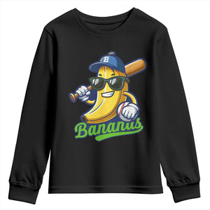 Cute Banana Graphics Youth Sweatshirt Funny Sports Baseball Lover TS02 Black Print Your Wear