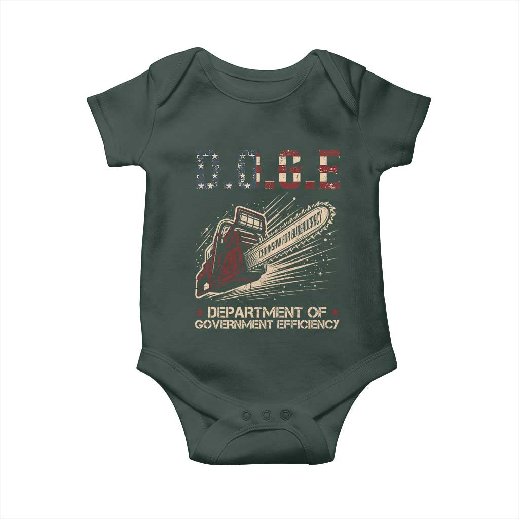 Chainsaw For Bureaucracy Baby Onesie Funny DOGE USA Flag TS02 Print Your Wear