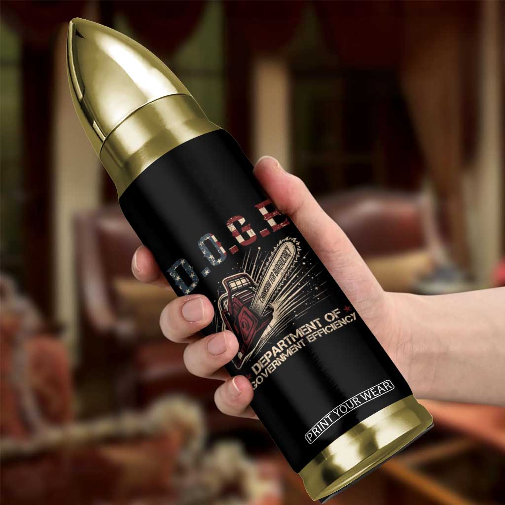 Chainsaw For Bureaucracy Bullet Tumbler Funny DOGE USA Flag TS02 Print Your Wear