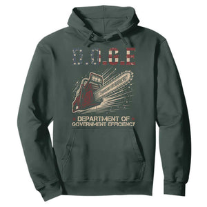 Chainsaw For Bureaucracy Hoodie Funny DOGE USA Flag TS02 Dark Forest Green Print Your Wear