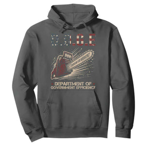 Chainsaw For Bureaucracy Hoodie Funny DOGE USA Flag TS02 Dark Heather Print Your Wear