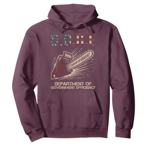 Chainsaw For Bureaucracy Hoodie Funny DOGE USA Flag TS02 Maroon Print Your Wear