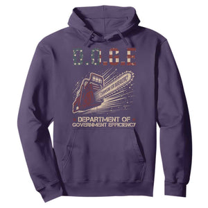Chainsaw For Bureaucracy Hoodie Funny DOGE USA Flag TS02 Purple Print Your Wear
