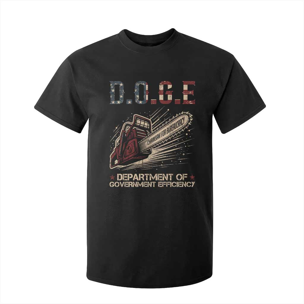 Chainsaw For Bureaucracy T Shirt For Kid Funny DOGE USA Flag TS02 Black Print Your Wear