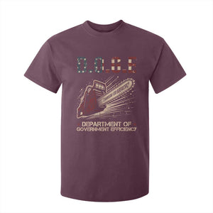 Chainsaw For Bureaucracy T Shirt For Kid Funny DOGE USA Flag TS02 Maroon Print Your Wear