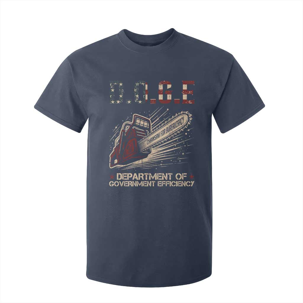Chainsaw For Bureaucracy T Shirt For Kid Funny DOGE USA Flag TS02 Navy Print Your Wear