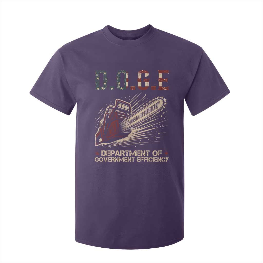 Chainsaw For Bureaucracy T Shirt For Kid Funny DOGE USA Flag TS02 Purple Print Your Wear