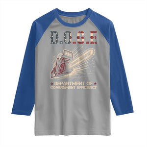 Chainsaw For Bureaucracy Raglan Shirt Funny DOGE USA Flag TS02 Sport Gray Royal Print Your Wear