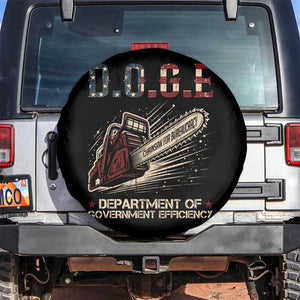 Chainsaw For Bureaucracy Spare Tire Cover Funny DOGE USA Flag TS02 No hole Black Print Your Wear