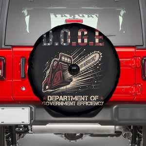 Chainsaw For Bureaucracy Spare Tire Cover Funny DOGE USA Flag TS02 Black Print Your Wear