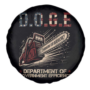 Chainsaw For Bureaucracy Spare Tire Cover Funny DOGE USA Flag TS02 Print Your Wear