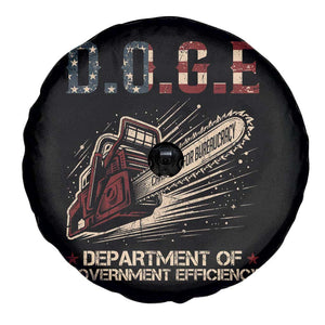 Chainsaw For Bureaucracy Spare Tire Cover Funny DOGE USA Flag TS02 Print Your Wear