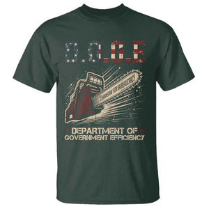 Chainsaw For Bureaucracy T Shirt Funny DOGE USA Flag TS02 Dark Forest Green Print Your Wear
