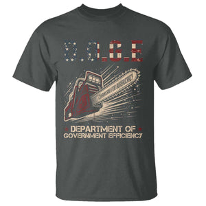 Chainsaw For Bureaucracy T Shirt Funny DOGE USA Flag TS02 Dark Heather Print Your Wear