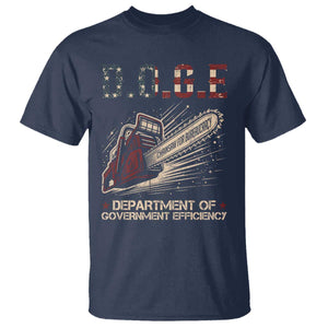 Chainsaw For Bureaucracy T Shirt Funny DOGE USA Flag TS02 Navy Print Your Wear