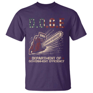 Chainsaw For Bureaucracy T Shirt Funny DOGE USA Flag TS02 Purple Print Your Wear