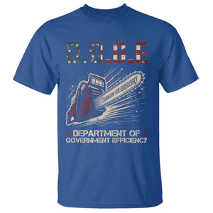 Chainsaw For Bureaucracy T Shirt Funny DOGE USA Flag TS02 Royal Blue Print Your Wear