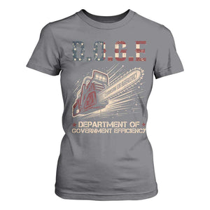 Chainsaw For Bureaucracy T Shirt For Women Funny DOGE USA Flag TS02 Charcoal Print Your Wear