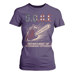 Chainsaw For Bureaucracy T Shirt For Women Funny DOGE USA Flag TS02 Purple Print Your Wear