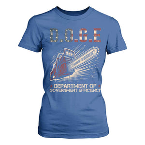Chainsaw For Bureaucracy T Shirt For Women Funny DOGE USA Flag TS02 Royal Blue Print Your Wear