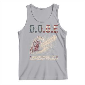 Chainsaw For Bureaucracy Tank Top Funny DOGE USA Flag TS02 Athletic Heather Print Your Wear