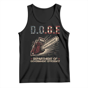 Chainsaw For Bureaucracy Tank Top Funny DOGE USA Flag TS02 Black Print Your Wear