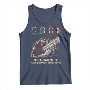 Chainsaw For Bureaucracy Tank Top Funny DOGE USA Flag TS02 Navy Print Your Wear