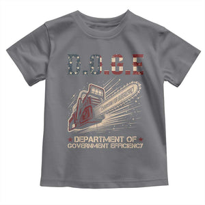 Chainsaw For Bureaucracy Toddler T Shirt Funny DOGE USA Flag TS02 Charcoal Print Your Wear