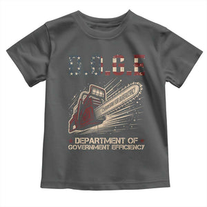 Chainsaw For Bureaucracy Toddler T Shirt Funny DOGE USA Flag TS02 Dark Heather Print Your Wear