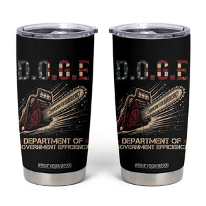 Chainsaw For Bureaucracy Tumbler Cup Funny DOGE USA Flag TS02 Black Print Your Wear