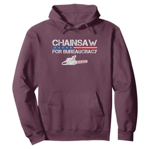 Chainsaw For Bureaucracy Hoodie DOGE Department Of Government TS02 Maroon Print Your Wear