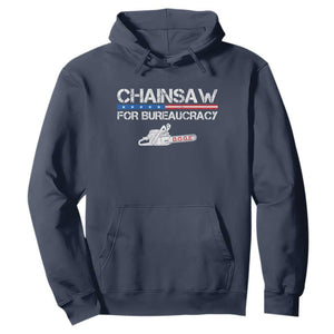 Chainsaw For Bureaucracy Hoodie DOGE Department Of Government TS02 Navy Print Your Wear
