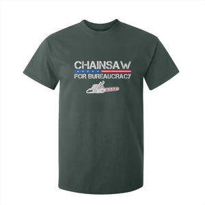 Chainsaw For Bureaucracy T Shirt For Kid DOGE Department Of Government TS02 Dark Forest Green Print Your Wear
