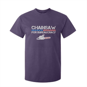 Chainsaw For Bureaucracy T Shirt For Kid DOGE Department Of Government TS02 Purple Print Your Wear