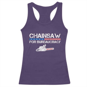 Chainsaw For Bureaucracy Racerback Tank Top DOGE Department Of Government TS02 Purple Print Your Wear