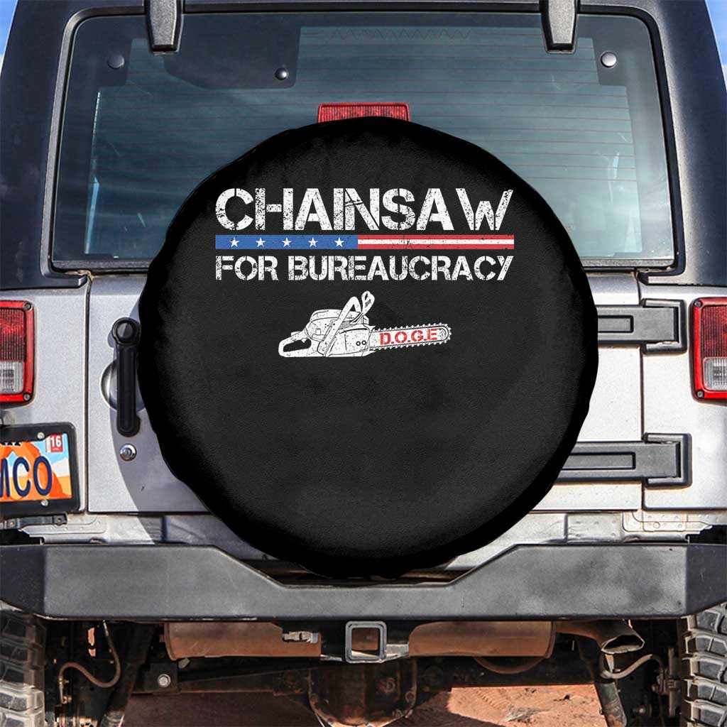 Chainsaw For Bureaucracy Spare Tire Cover DOGE Department Of Government TS02 No hole Black Print Your Wear