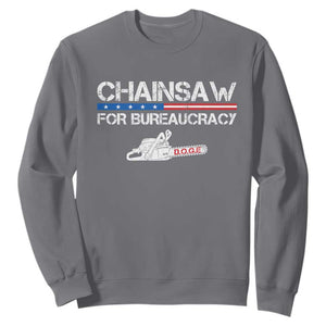 Chainsaw For Bureaucracy Sweatshirt DOGE Department Of Government TS02 Charcoal Print Your Wear