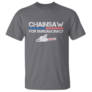 Chainsaw For Bureaucracy T Shirt DOGE Department Of Government TS02 Charcoal Print Your Wear