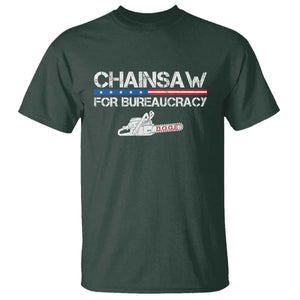 Chainsaw For Bureaucracy T Shirt DOGE Department Of Government TS02 Dark Forest Green Print Your Wear