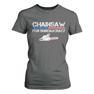 Chainsaw For Bureaucracy T Shirt For Women DOGE Department Of Government TS02 Dark Heather Print Your Wear