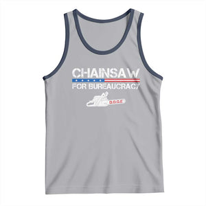 Chainsaw For Bureaucracy Tank Top DOGE Department Of Government TS02 Athletic Heather Navy Print Your Wear