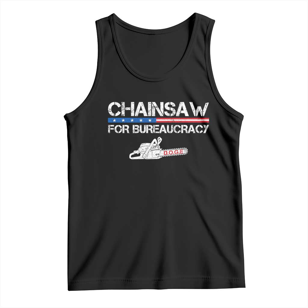 Chainsaw For Bureaucracy Tank Top DOGE Department Of Government TS02 Black Print Your Wear
