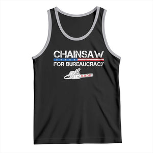 Chainsaw For Bureaucracy Tank Top DOGE Department Of Government TS02 Black Athletic Heather Print Your Wear