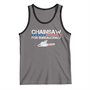 Chainsaw For Bureaucracy Tank Top DOGE Department Of Government TS02 Deep Heather Black Print Your Wear
