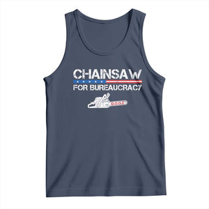 Chainsaw For Bureaucracy Tank Top DOGE Department Of Government TS02 Navy Print Your Wear