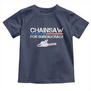 Chainsaw For Bureaucracy Toddler T Shirt DOGE Department Of Government TS02 Navy Print Your Wear
