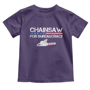 Chainsaw For Bureaucracy Toddler T Shirt DOGE Department Of Government TS02 Purple Print Your Wear
