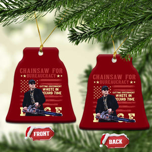 Chainsaw For Bureaucracy Ceramic Ornament Cutting Government Waste In Record Time DOGE TS02 Print Your Wear