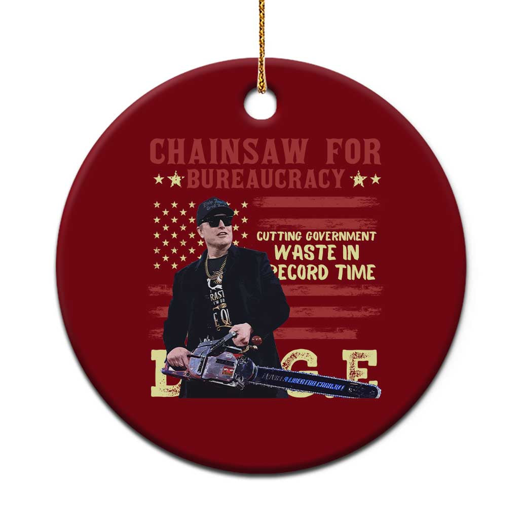 Chainsaw For Bureaucracy Ceramic Ornament Cutting Government Waste In Record Time DOGE TS02 1pc Red Print Your Wear